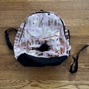 Victoria secret pink mini backpack with attached keychain